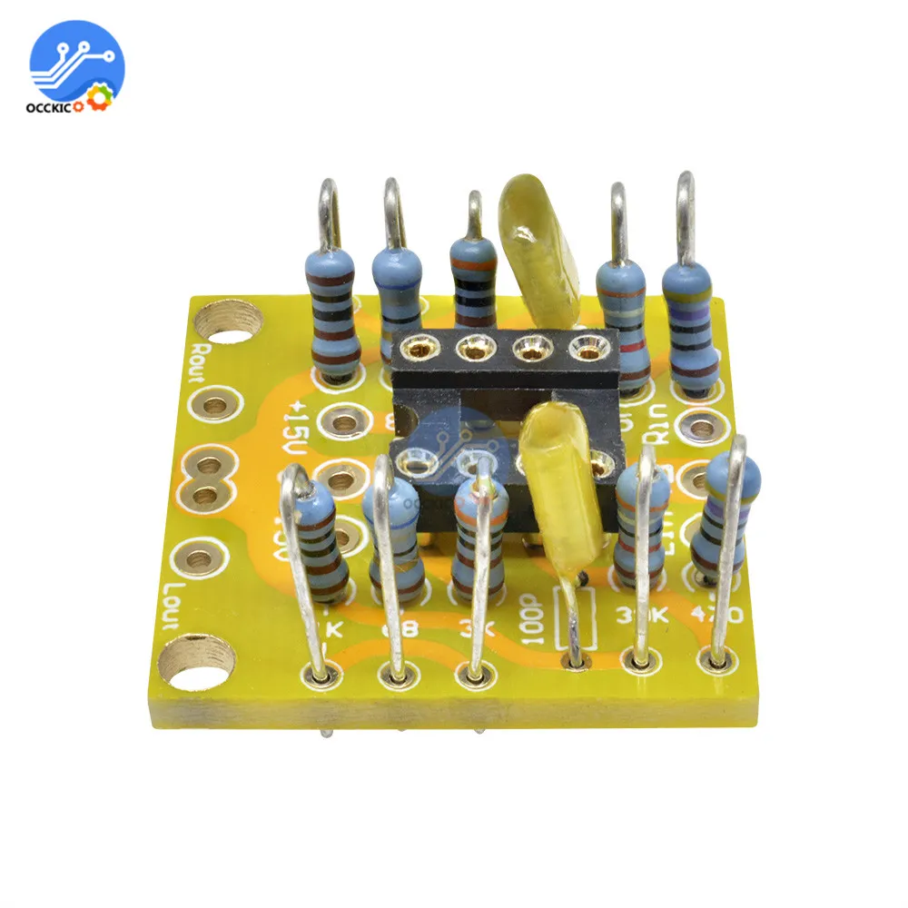 Двойной OP Amp плата предусилителя DC усиления PCB для NE5532 OPA2134 OPA2604 AD826