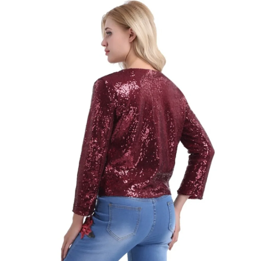Paillette slim solid blazers for female hidden breasted sexy club women suit and jackets party spring autumn blazers Feminino