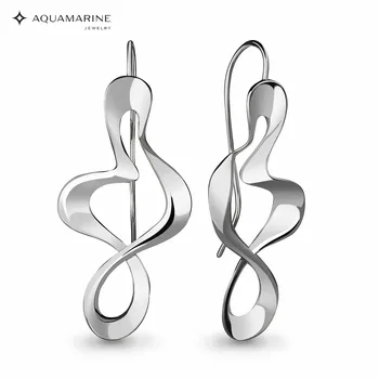 

Earrings long AQUAMARINE without inserts Silver 925