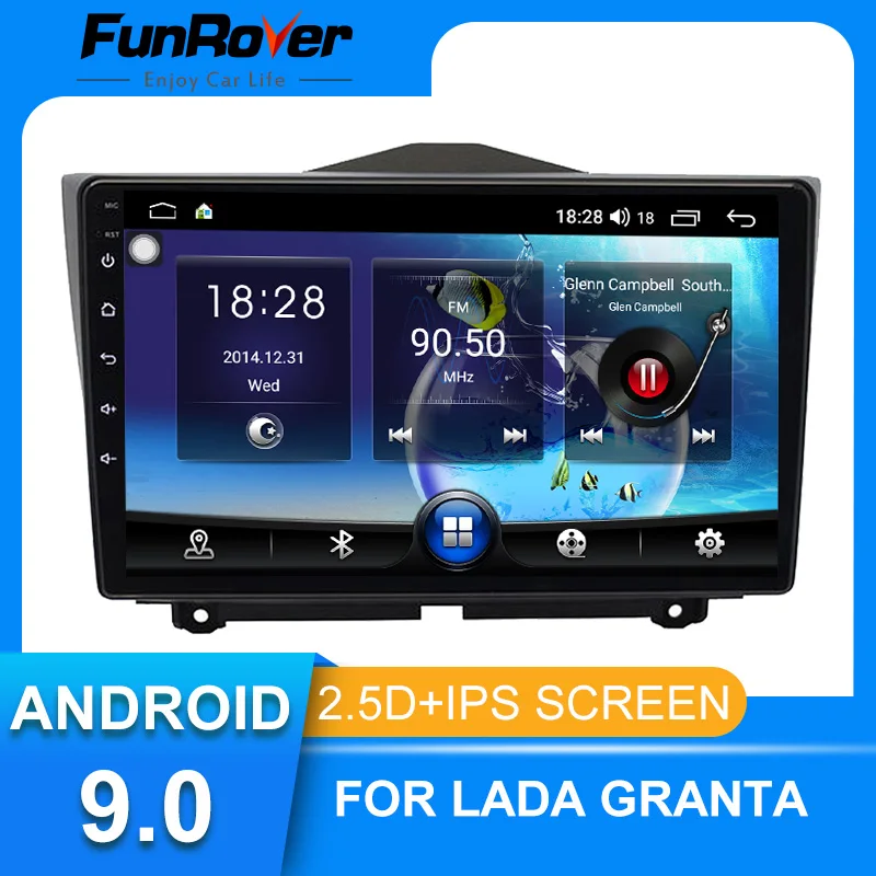 Funrover 9 &quotandroid 0 автомобильный Радио мультимедийный плеер авторадио для LADA Granta 2018