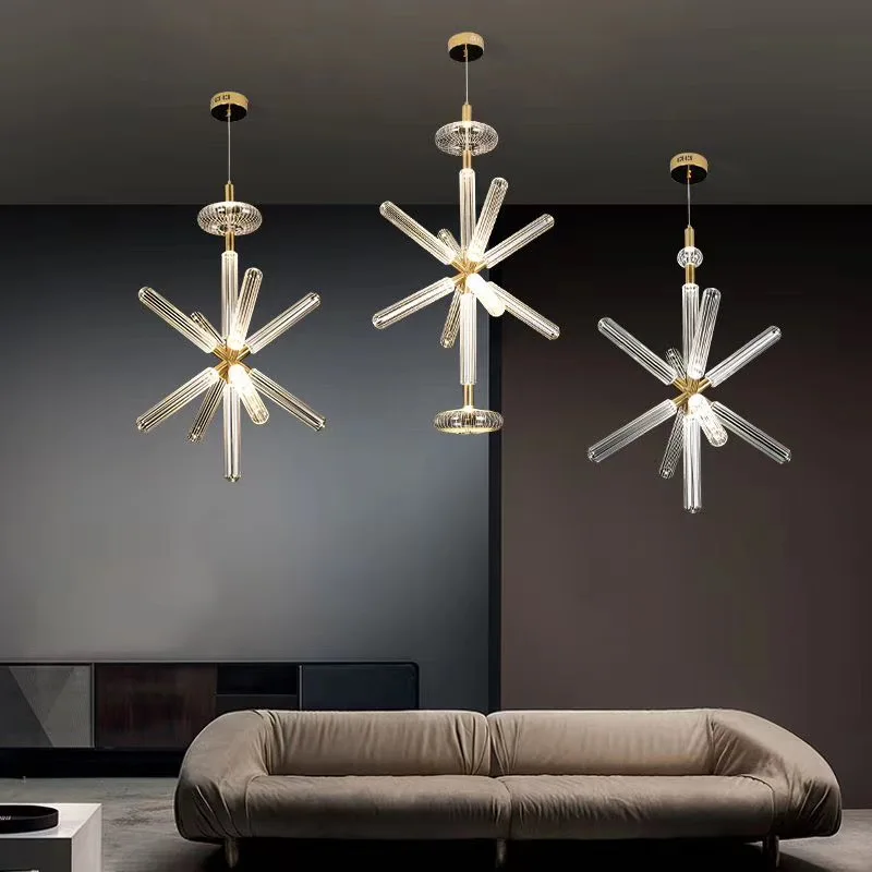 Cipher collection Postmodern tube pendant light Special LED Clear Glass italian lamp Hotel Coffee Shop bedroom pendant lights