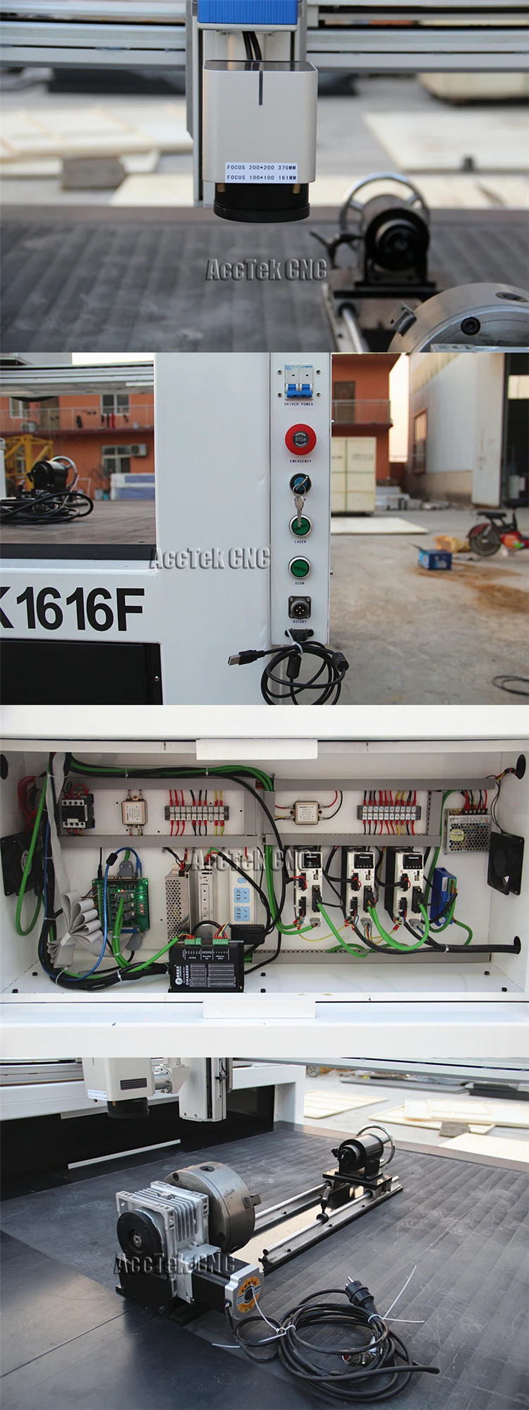 Acctek big size stainless steel laser engraving marking machine 1616 cnc fiber laser mark