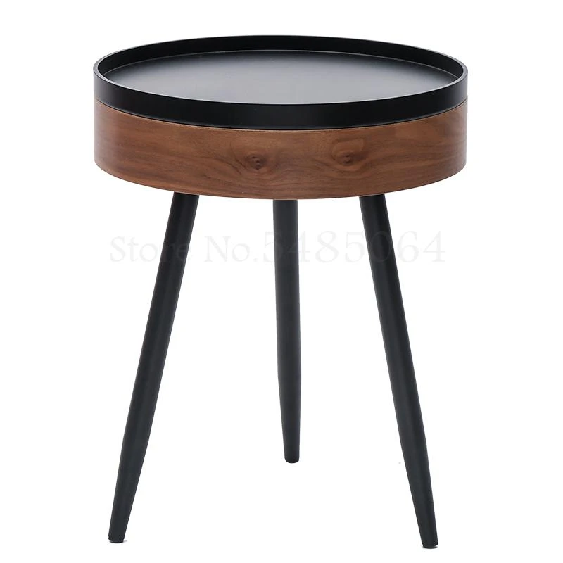 Small Round Table Ins Wind Sofa Small Coffee Table Side Table Corner With Storage Iron Legs Bedroom Bedside Table Storage Aliexpress