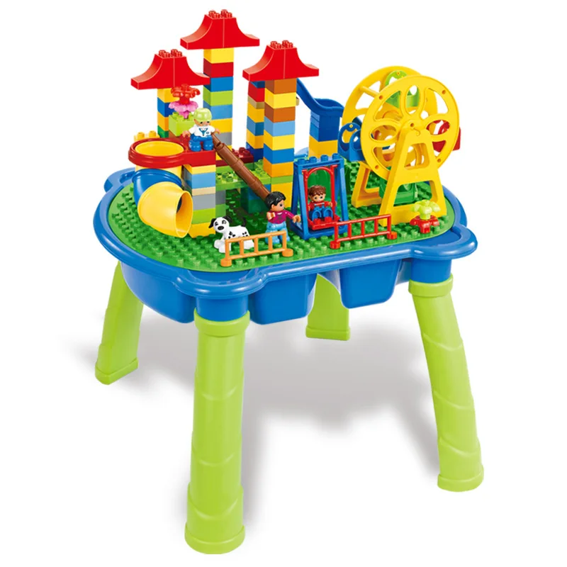 

[Funny] Multi-functional education building blocks table desk toy Amusement park ferris wheel blocks DIY assembly model gift