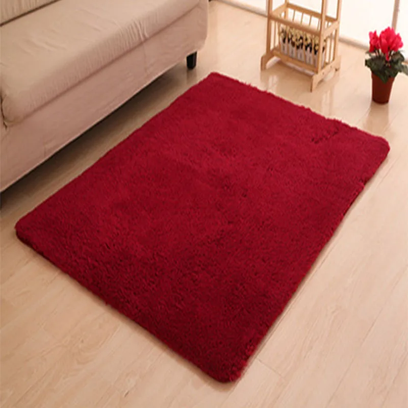 Одеяло татами для гостиной в скандинавском стиле, пушистый ковер, прикроватный коврик для спальни, утолщенный, не скользящий коврик из стираного шелка