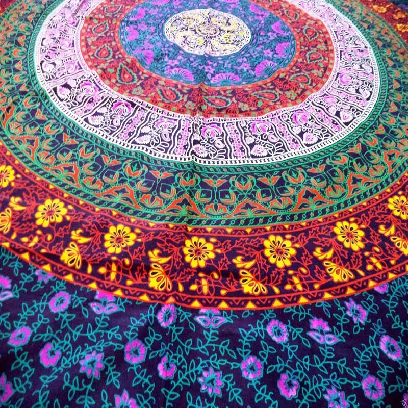 

New Square Shawl Digital Printed Beach Towel Retro Tapestry with Sunscreen
