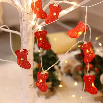 

10pcs/20pcs LED Red Socks Decorative String Lights 1.5m 2m Christmas New Year Holiday Decorative Lights