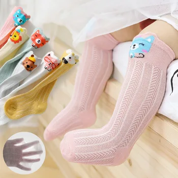 

3 Pairs/lot Summer Mesh Socks for Newborns Baby Cute Cartoon Socks for Girls Thin Soft Cotton Knee High Boy Child Socks Infants