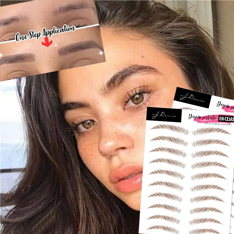 

4D Eyebrow Tattoo Sticker Waterproof Hair-Like False Eyebrows Long Lasting Water Transfer Eye Brow Stickers Makeup Cosmetics