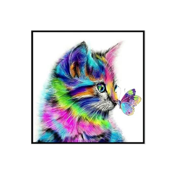 

Diamond Painting Mosaic Craft Embroidery Cross Stitch Rhinestone Colorful Cat Animal Living Room Home Decor 5D DIY Full Drill