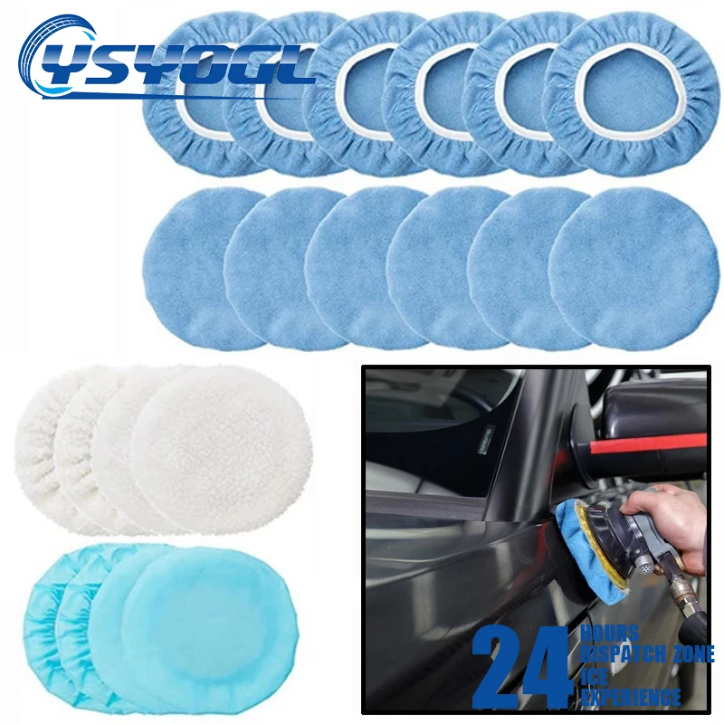 20pcs 5/6 Inch Car Polisher Pad Microfiber Waxing Applicator Buffer Polishing Plush Cloth