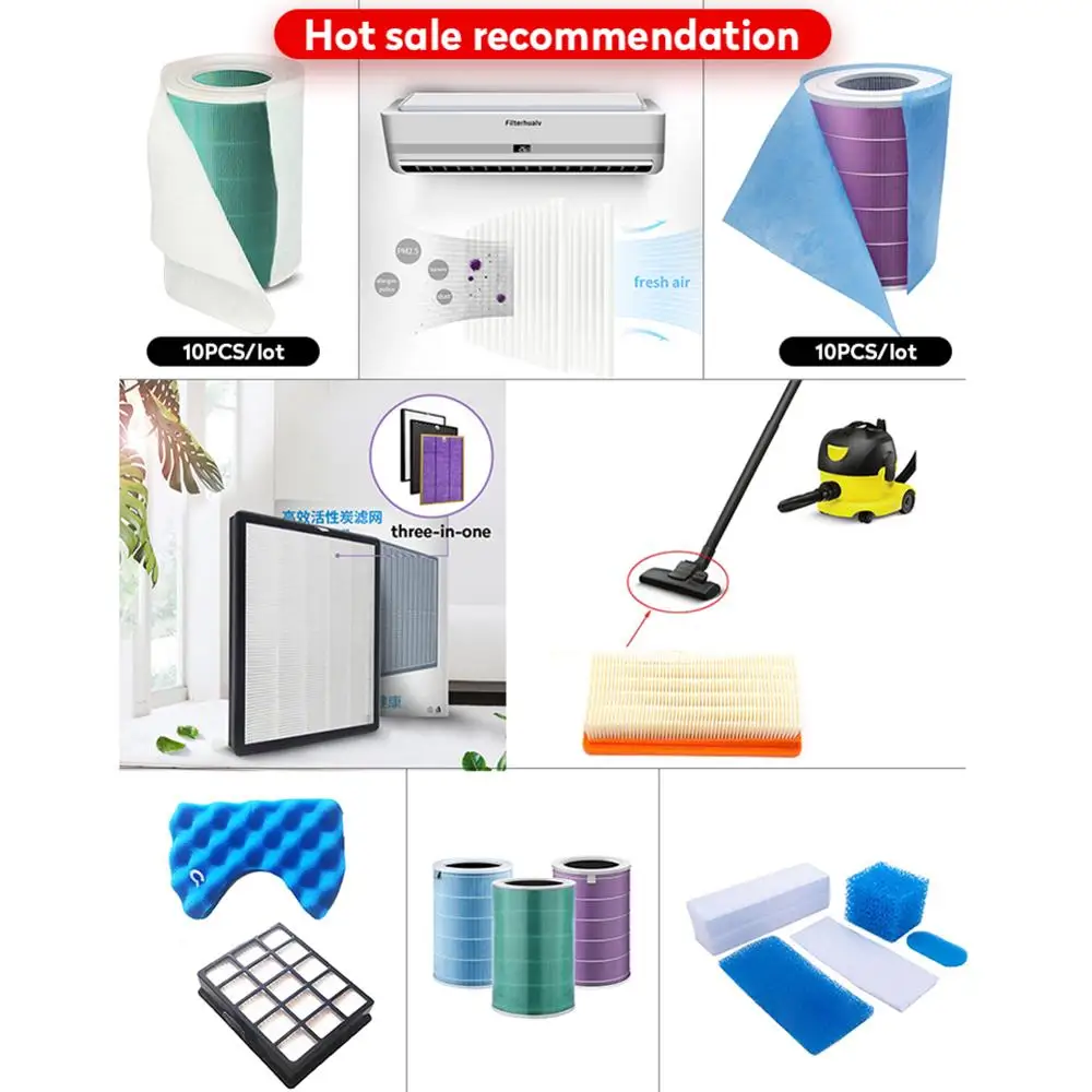 10PCS electrostatic cotton dust-proof air filter For xiaomi 1/2 / 2S liver air filter universal brand air purifier filter Hepa 7