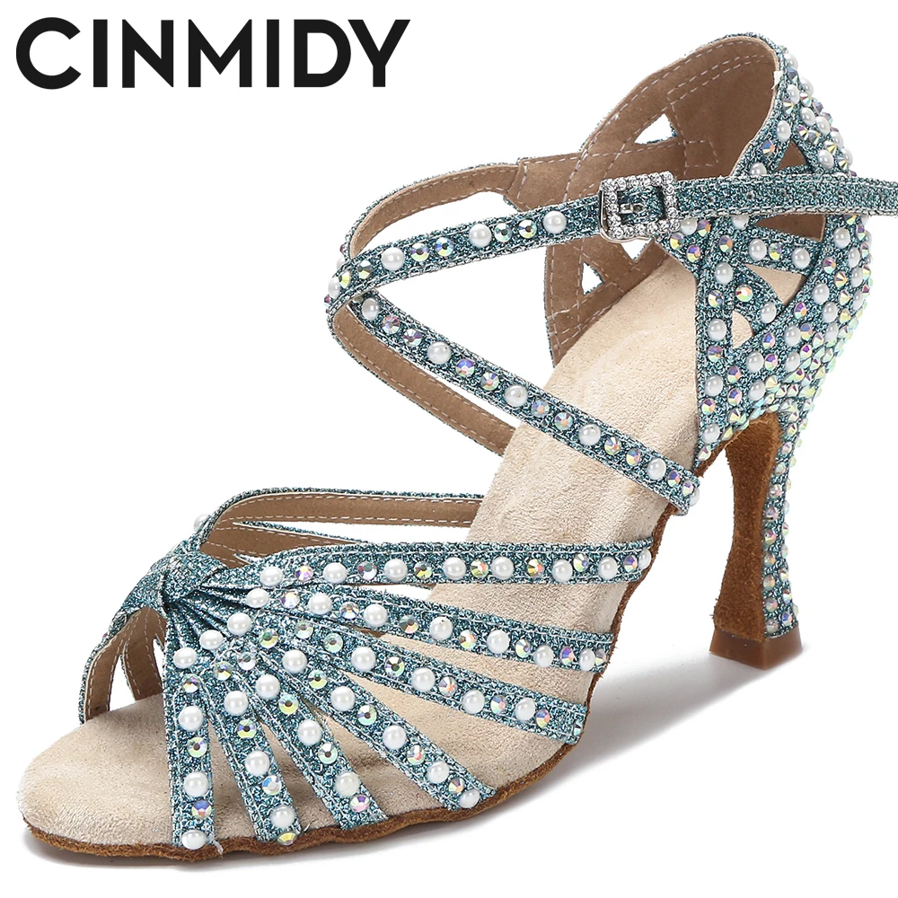 

Женские туфли для латиноамериканских танцев CINMIDY, танго, сальса, Румба, Самба, баба, танец, туфли для женщин, свадебная обувь, шелковые женские сандалии