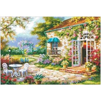 

Flower Room patterns Counted Cross Stitch 11CT 14CT 18CT DIY Chinese Cross Stitch Kits Embroidery Needlework Sets home decor