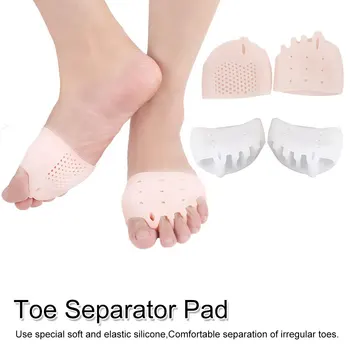 

2pcs/Pair Silicone Comfortable Toe Braces 5-holes Hallux Valgus Straightener Orthodontic Foot Toe Braces for Foot Care