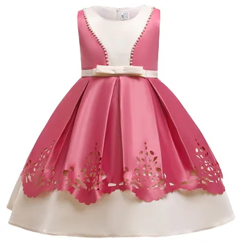 

Children's dress dress girls princess pettiskirt girls color matching western style flower girl piano show performance dress