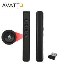 AVATTO RF 2,4G Беспроводная воздушная мышь ведущий с перезаряжаемой PowerPoint Clicker Презентация лазерная ручка для мультимедийного устройства