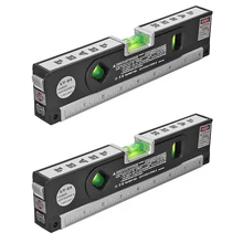 Niveau Laser polyvalent LV04 avec ruban à mesurer de 1.5m, aligneur Vertical et Horizontal, règle à bulles, outils d'instruments de mesure
