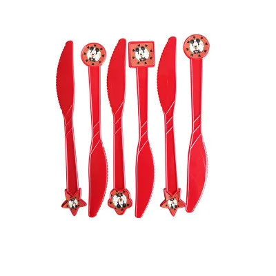 knife 6pcs Микки Маус тема вечерние украшения baby shower вечерние украшения и вечерние поставки большая коллекция украшения на день рождения, для маленьких мальчиков - Цвет: knife 6pcs