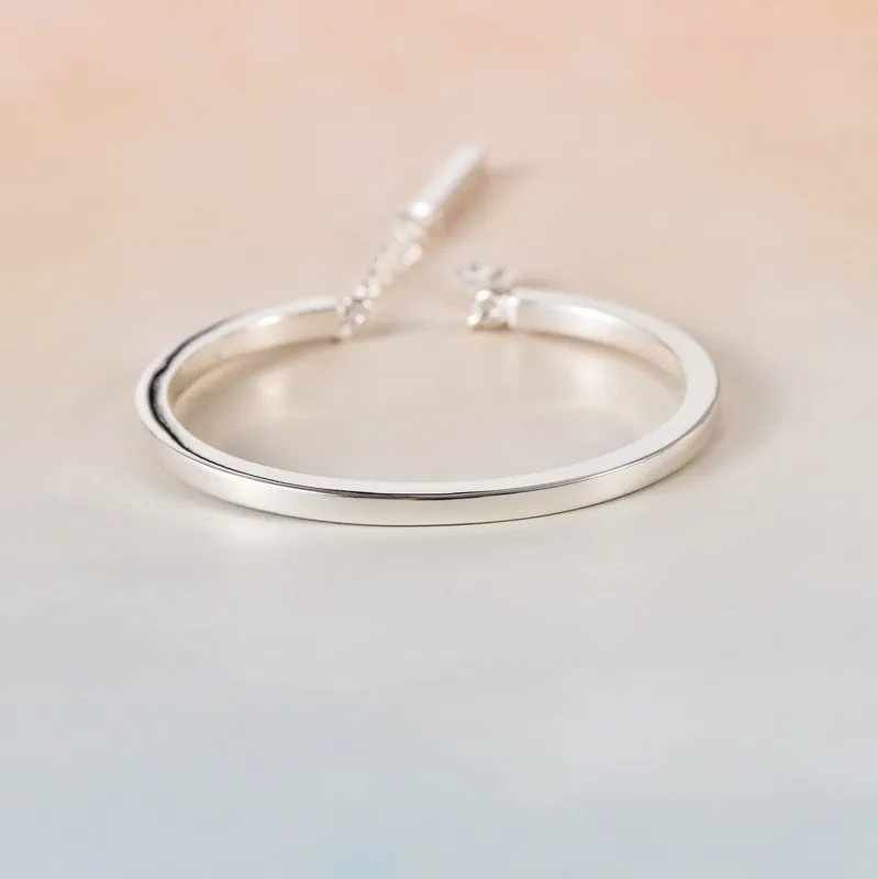 

TB2150 925 smooth opening simple fringe fashion Sterling Silver Bracelet