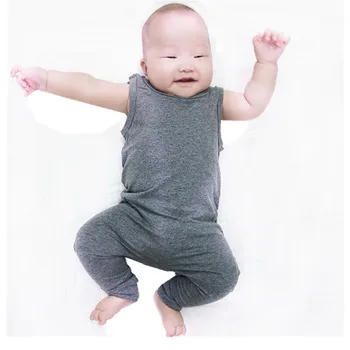 

COSPOT Baby Boys Summer Romper Boy Cotton Solid Gray Jumpsuits Kids Sleeveless Jumper Brand Baby Boy Clothes 2020 New 50