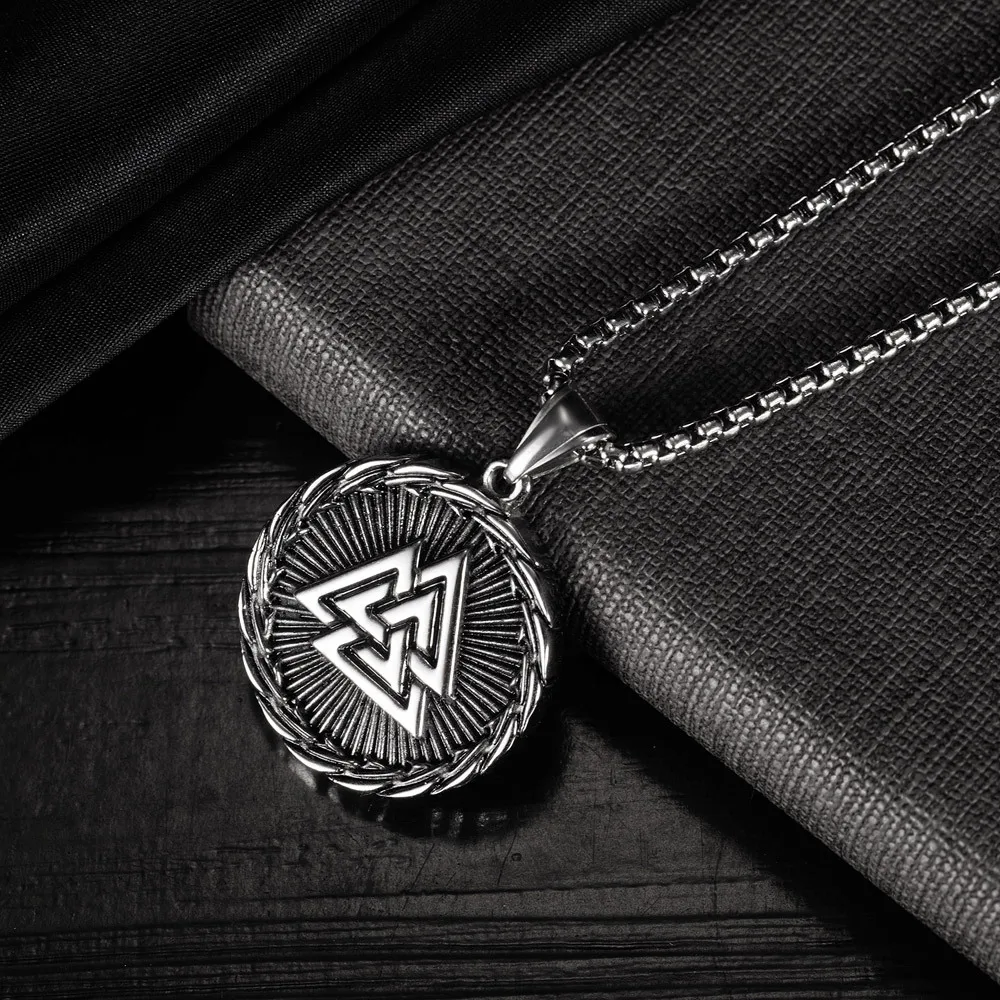 Уникальное винтажное ожерелье викингов Valknut для мужчин в скандинавском стиле