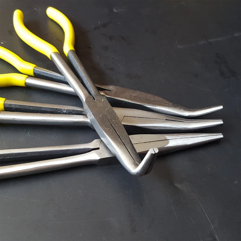 Long Nose Handle Pliers 11" Inch Multi-functional Straight 25 45 90 Degree O-Shape Circle Bend Needle Pliers Mechanics Hand Tool