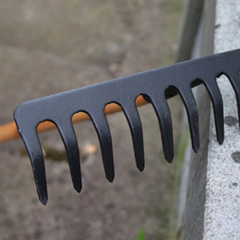 Garden Hand Rake Mini Hand Cultivator Heavy Duty Carbon Steel Garden Rakes Tillers with Rubber Grip Gardening Tools