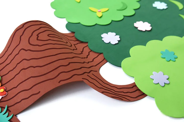  Kindergarten environment layout material foam green tree cartoon wall sticker - 4000077837833
