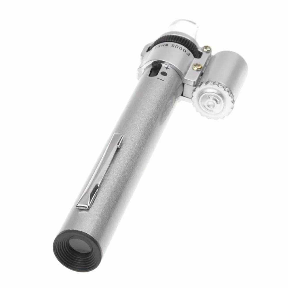 

100x Portable Magnifier Tool With Light Multifunction Pocket Led Adjustable Focal Microscope Loupe Mini Zoom Handheld Jewelry