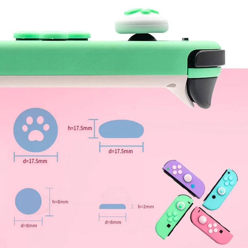 키 스티커 조이스틱 버튼 엄지 스틱 그립 캡 보호 커버, 닌텐도 스위치 oled Joy-Con 컨트롤러 스킨 다채로운 케이스