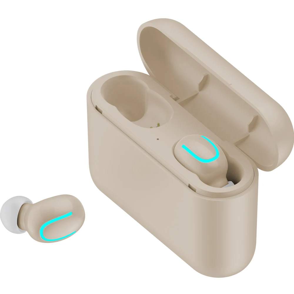 Bluetooth 5.0 Earphones TWS Wireless Headphones Blutooth Earphone Handsfree Headphone Sport Earbuds Gaming Headset for All Phone - Color: Binaural skin