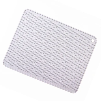 

Large Silicone Placemat Dish Drying Mat Kitchen Draining Table Drain Mat Sink Non-Slip Pad Durable Pot Holder Cup Coaster