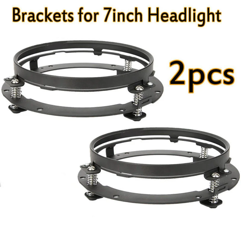 2 pcs bracket 2xFor Лада Нива 7 дюймов светодиодный головной светильник Hi/Low луч светильник Halo угол глаза DRL налобный фонарь для Jeep Wrangler Off Road 4x4 suzuki samurai - Цвет: 2 pcs bracket