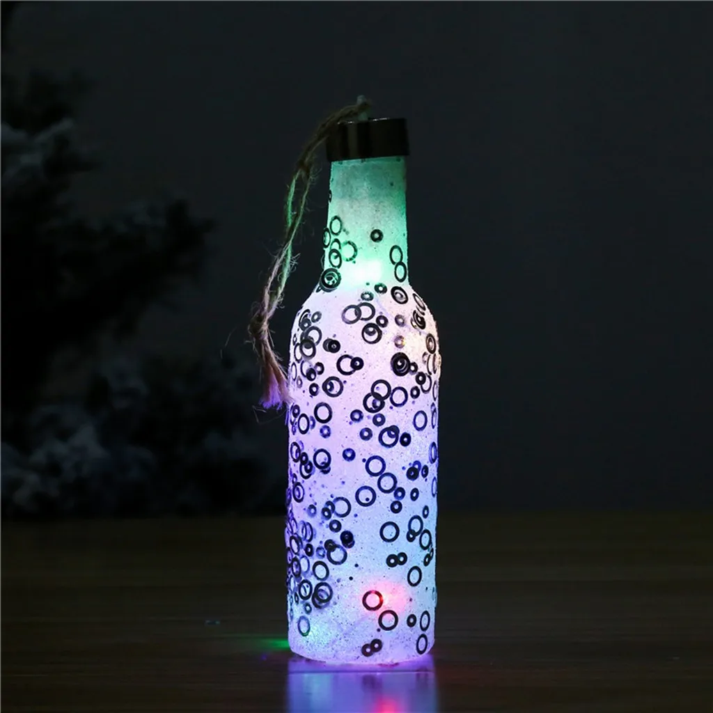 Рождественский светодиодный светильник, освещающая бутылочку желаний, светящиеся маленькие, на бутылки с вином, Рождественская елка, украшение, кулон, сделай сам, для декора, Прямая поставка#43