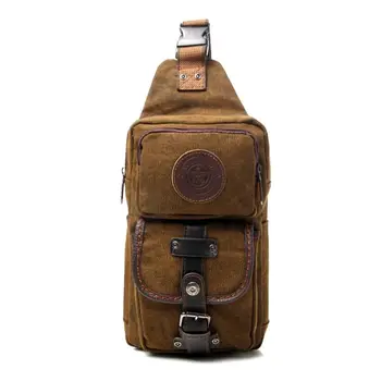 

Men Vintage Canvas Chest Bag Travel Phone Pouch Crossbody Sling Shoulder Day Pack M6CC