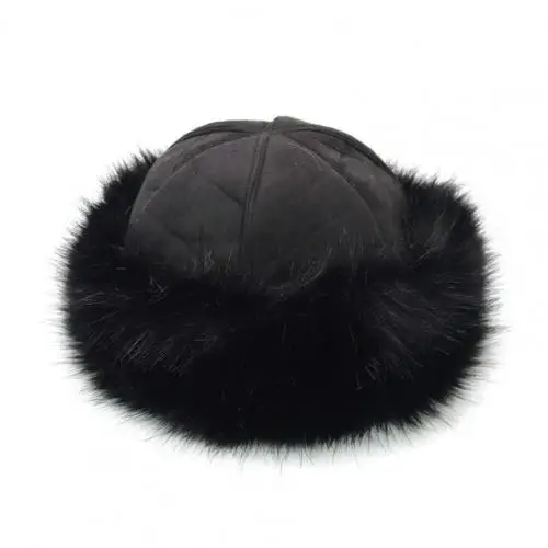 Mongolian Hat Men Women Winter Faux Fur Suede Fluffy Beanie Warm