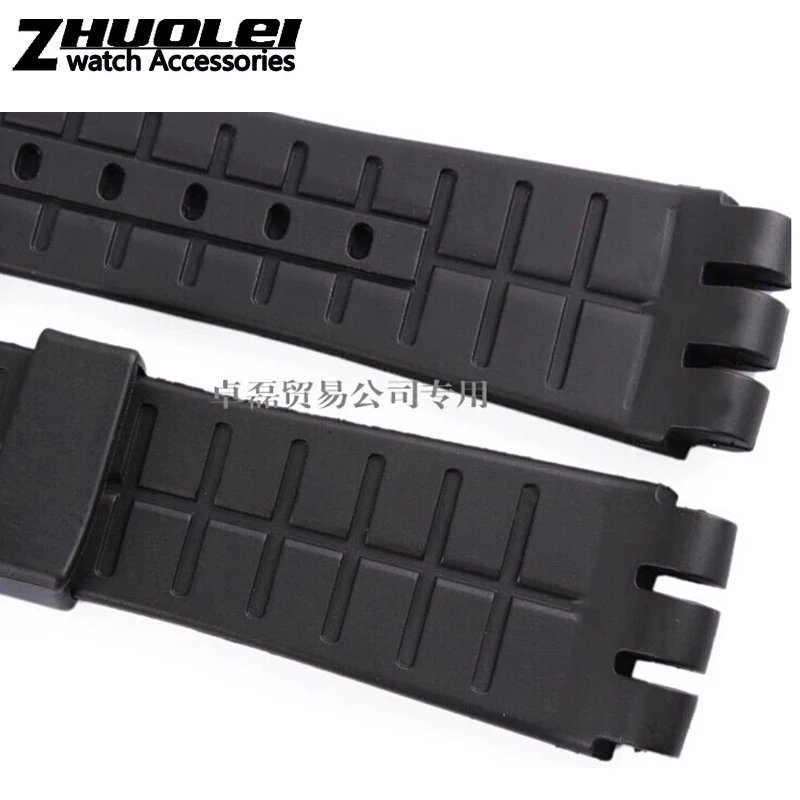 Premium Men's Black Waterproof Silicone Watchband - Soft, High-Quality Diving Strap Replacement