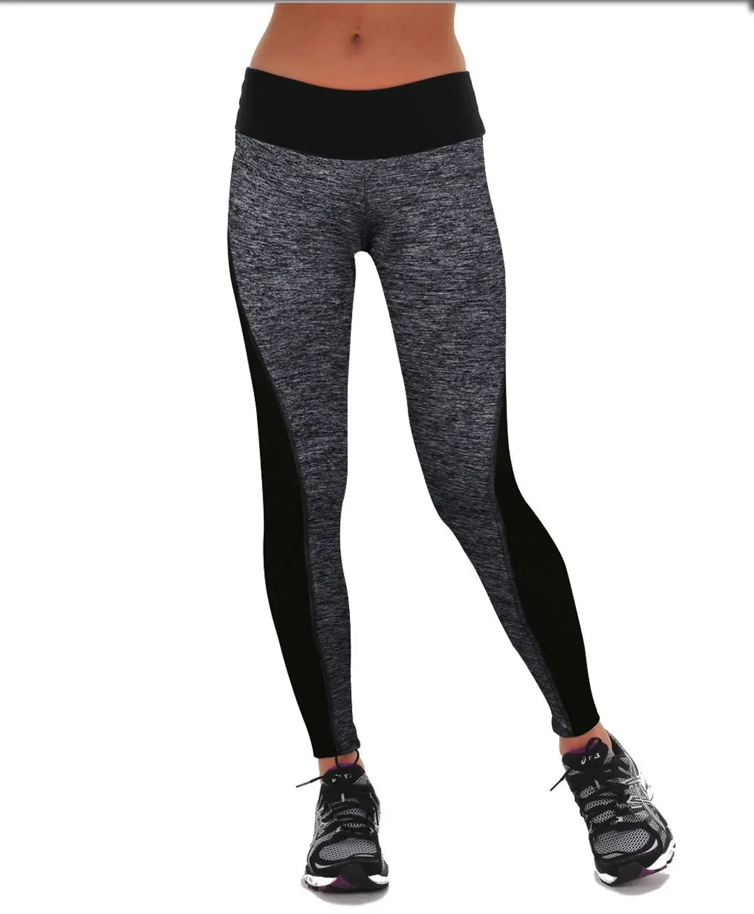 

New Style AB Double-Sided Black and Gray Stitching Buttock Lifting Stretch High-waisted Leggings