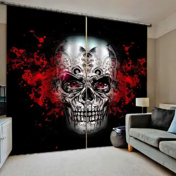 

Customized size personality head 3d curtains Bedroom living room windproof thickening blackout curtains