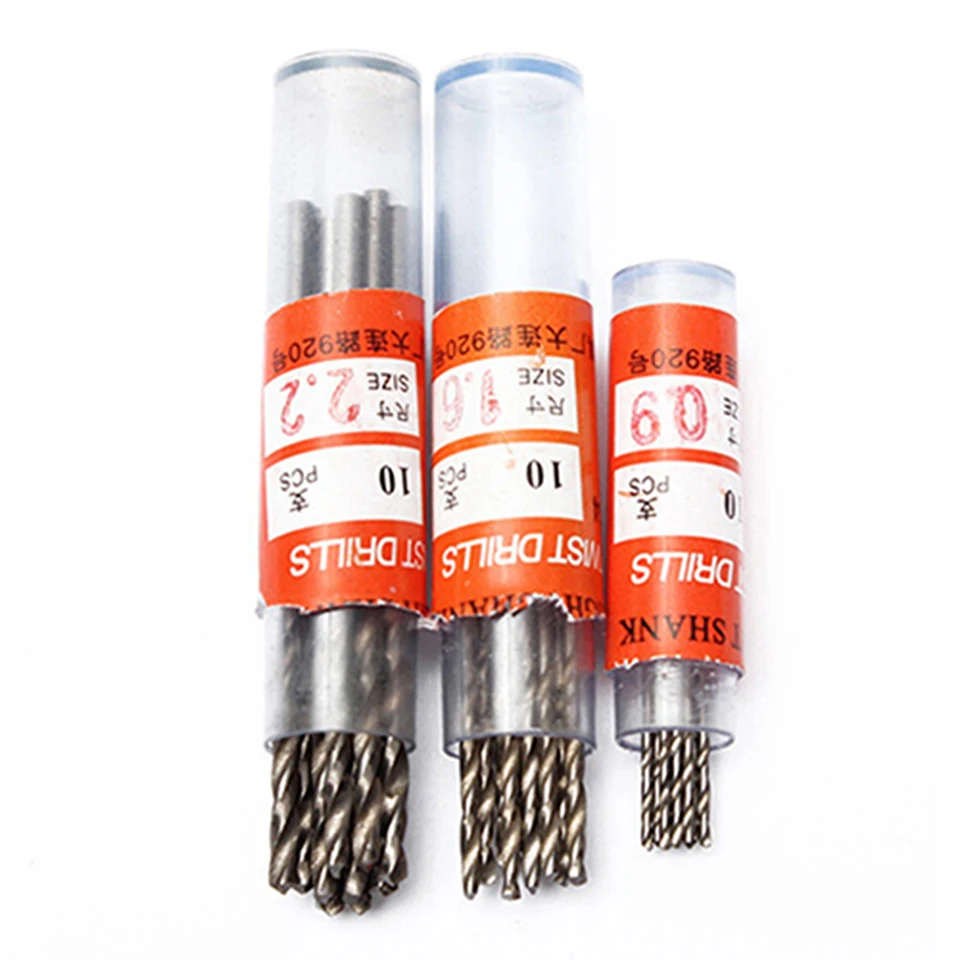 10-Piece HSS Mini Twist Drill Bit Set - Fully Polished, Sizes 0.3mm To 3.5mm 2 thumbnail image