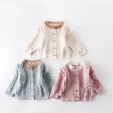 Детский кардиган; осень-зима новорожденных свитеры для мальчиков и девочек одежда для малышей хлопковый свитер детский вязаный детский свитер куртка пальто одежда
