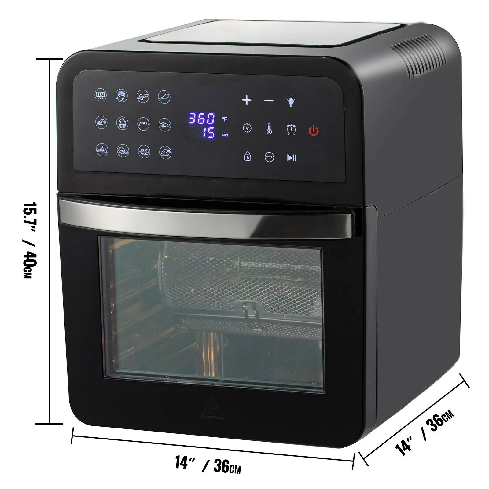 VEVOR 1700W Mini Electric Air Fryer Oven Tabletop Kitchen Toaster with Rotisserie for Pizza Roast Chicken Bread Snack Party Home - Image 6
