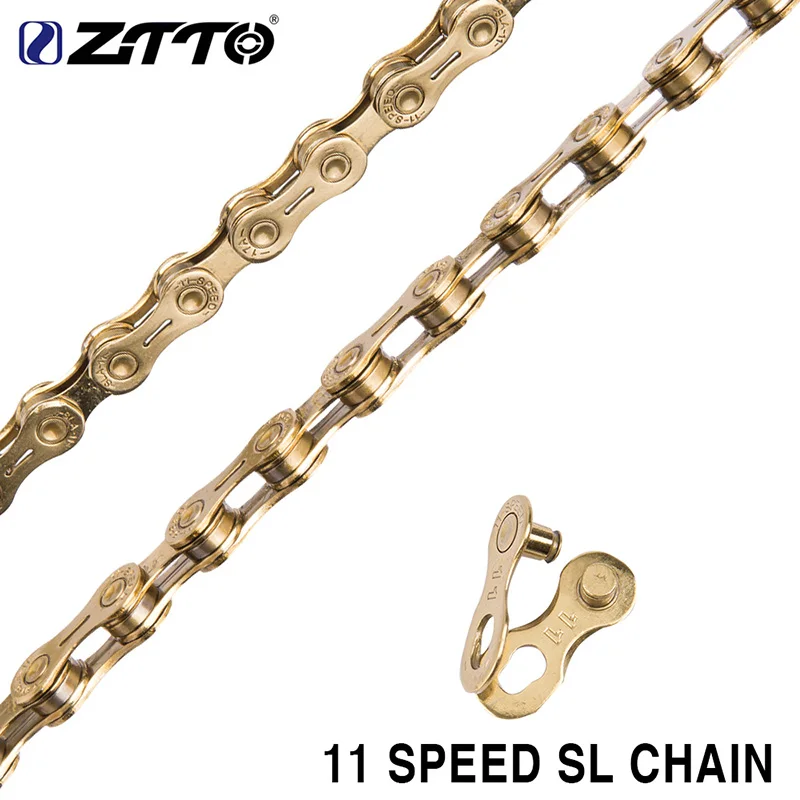11S Gold SL Chain ZTTO горный велосипед ultimate 11 скорость XD 10-42T горный велосипед Ultralight кассета 11 скорость SL Золотой 11 в 11 s Золотая цепь для x1 xx1 m8000 xt - Цвет: 11S Gold SL Chain