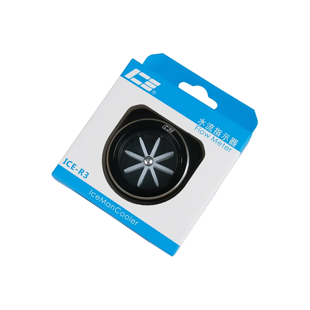 IceManCooler Water Flow Flower Indicator Black ,White Impeller POM Body Watercooling Computer G1/4" ICE-R3
