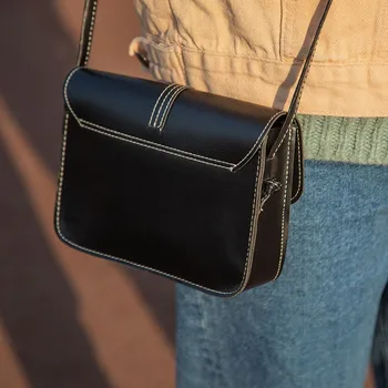 

WOMEN'S Bag 2020 Spring New Style Shoulder INS-Style Mini Solid Color Retro Square Sling Bag Large Amount Pr