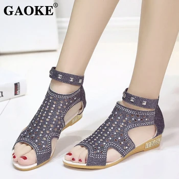 

2019 Summer Style Hollow Out New Woman Sandals Summer Woman Platform Shoes Low Heel Wedges Woman Party Shoes Gladiator Sandals