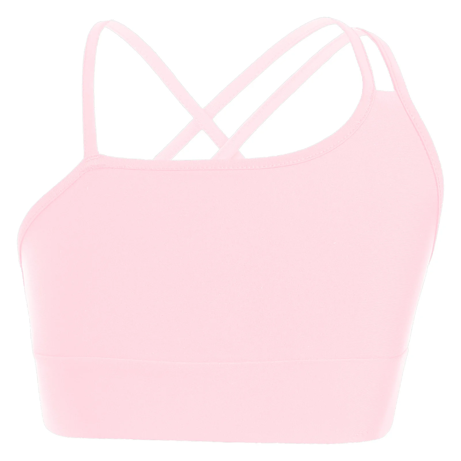 Girls Tank Tops Kids Girls Asymmetrical Spaghetti Straps Sleeveless Strappy Back Open Back Sport Crop Vest Stretchy Yoga Training Top Sportswear girls tank tops,girls sports bras