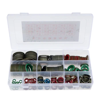 

240pcs M6 M8 M10 M12 M14 M16 High Press Hydralic Rubber Oil Pipe Seal Gasket NBR Metal Seal Ring Assortment Kits