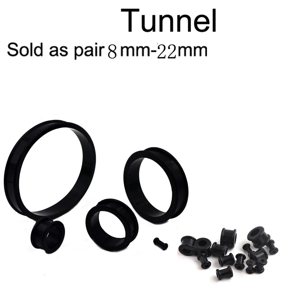 1 пара 6 мм-22 мм черные стильные силиконовые пробки для ушей тоннели расширитель для мочек ушей носилки седло Большой размер пирсинг ювелирные изделия